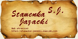 Stamenka Jazački vizit kartica